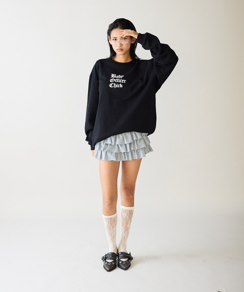 Chick（チック）の「【2color 】Baby Officer LOGO BIG SWEAT スウェット（スウェット・レディース・グレー/ブラック・FREE）」の16枚目の写真