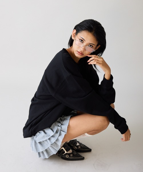 Chick（チック）の「【2color 】Baby Officer LOGO BIG SWEAT スウェット（スウェット・レディース・グレー/ブラック・FREE）」の20枚目の写真