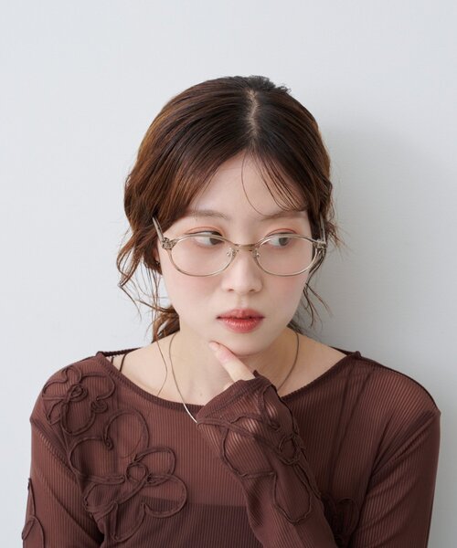 Kastane（カスタネ）の「オーバルメガネ（メガネ・レディース・ベージュ/ブラウン・FREE）」の9枚目の写真
