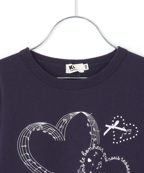 KP（ケーピー）の「ハート＆ミュージックモチーフ 長袖Tシャツ（Tシャツ/カットソー・キッズ・ネイビー/サックスブルー・120cm/130cm/140cm/150cm/160cm）」の11枚目の写真