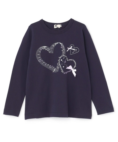 KP（ケーピー）の「ハート＆ミュージックモチーフ 長袖Tシャツ（Tシャツ/カットソー・キッズ・ネイビー/サックスブルー・120cm/130cm/140cm/150cm/160cm）」の9枚目の写真
