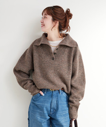 B.C STOCK | ネップヤーンエルボーパッチニット(ニット/セーター)