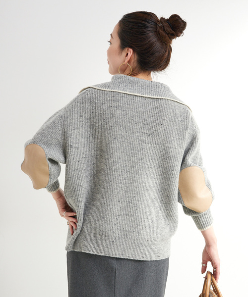 セール】ネップヤーンエルボーパッチニット（ニット/セーター）｜B.C
