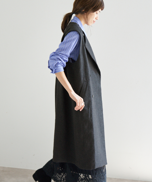 IENA（イエナ）の「ヘザーウールロングジレ（ベスト・レディース・チャコールグレー・FREE）」の14枚目の写真