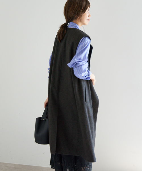 IENA（イエナ）の「ヘザーウールロングジレ（ベスト・レディース・チャコールグレー・FREE）」の17枚目の写真