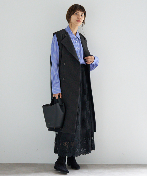 IENA（イエナ）の「ヘザーウールロングジレ（ベスト・レディース・チャコールグレー・FREE）」の22枚目の写真