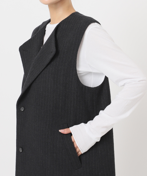 IENA（イエナ）の「ヘザーウールロングジレ（ベスト・レディース・チャコールグレー・FREE）」の16枚目の写真