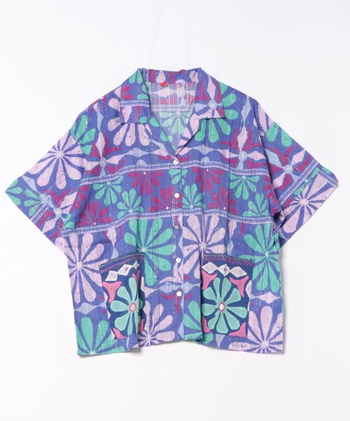 チャイハネ(チャイハネ)の「【チャイハネ】カッチナ開襟シャツ(シャツ/ブラウス・レディース・グリーン/ブルー/ホワイト・FREE)」の7枚目の写真