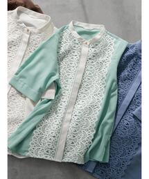 Te chichi | 【WEB限定カラーあり】フロントレース5分袖ブラウス(シャツ/ブラウス)