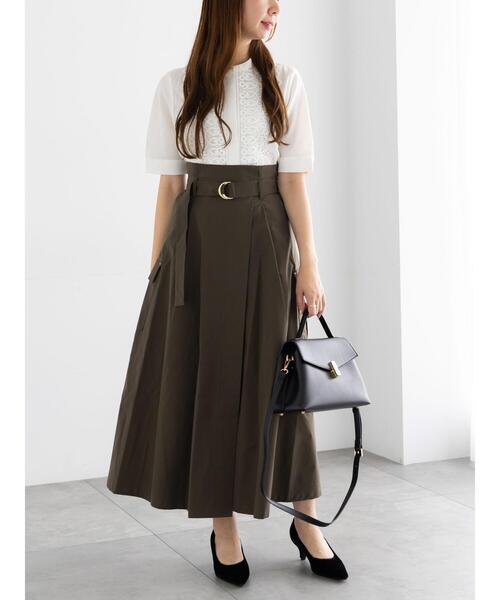 Te chichi（テチチ）の「【WEB限定カラーあり】フロントレース5分袖ブラウス（シャツ/ブラウス・レディース・オフホワイト/ブルー/モカ/ミント・F）」の6枚目の写真