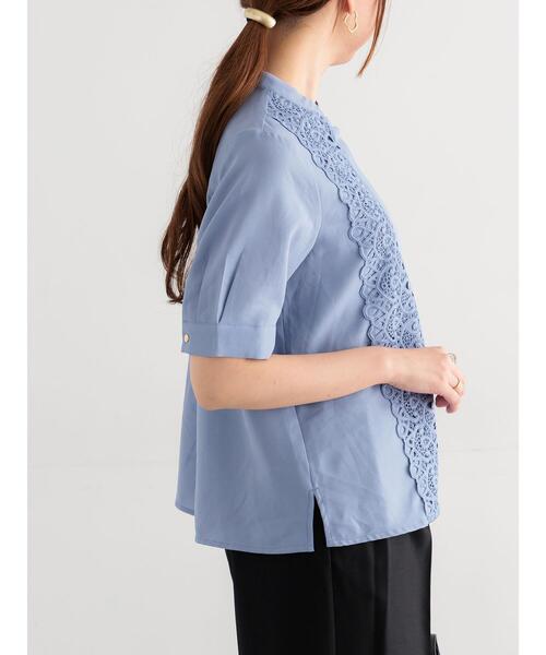 Te chichi（テチチ）の「【WEB限定カラーあり】フロントレース5分袖ブラウス（シャツ/ブラウス・レディース・オフホワイト/ブルー/モカ/ミント・F）」の20枚目の写真