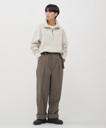 MHL エムエイチエル　コットンパンツ ワイド ベージュ マーガレットハウエル MARGARET HOWELL｜マーガレット・ハウエルのパンツ（ベージュ系