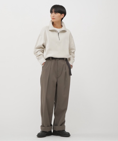 MHL.（エムエイチエル）の「WOOL COTTON TWILL（その他パンツ・レディース・ベージュ/チャコール・0/2/1/3）」の2枚目の写真