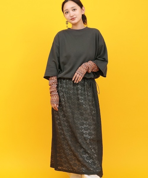 チチカカ（チチカカ）の「Orale! フラワーレースドッキングワンピース（ワンピース・レディース・チャコールグレー/ライトグレー/ブルー・FREE）」の2枚目の写真