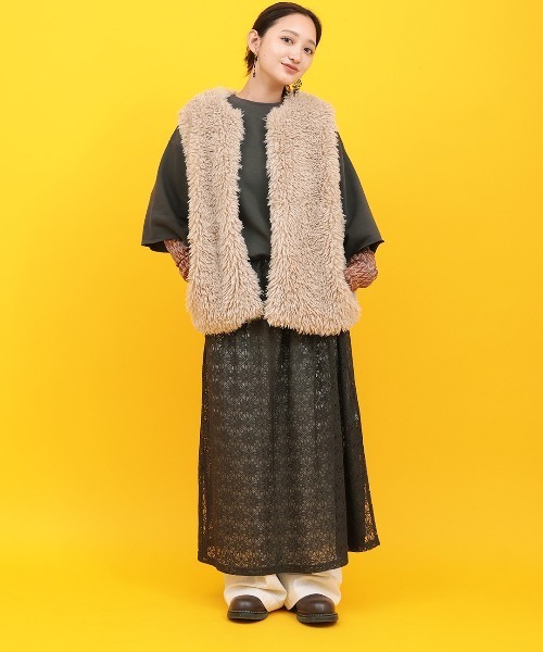 チチカカ（チチカカ）の「Orale! フラワーレースドッキングワンピース（ワンピース・レディース・チャコールグレー/ライトグレー/ブルー・FREE）」の8枚目の写真