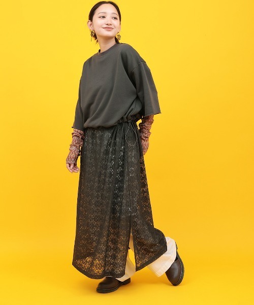 チチカカ（チチカカ）の「Orale! フラワーレースドッキングワンピース（ワンピース・レディース・チャコールグレー/ライトグレー/ブルー・FREE）」の11枚目の写真