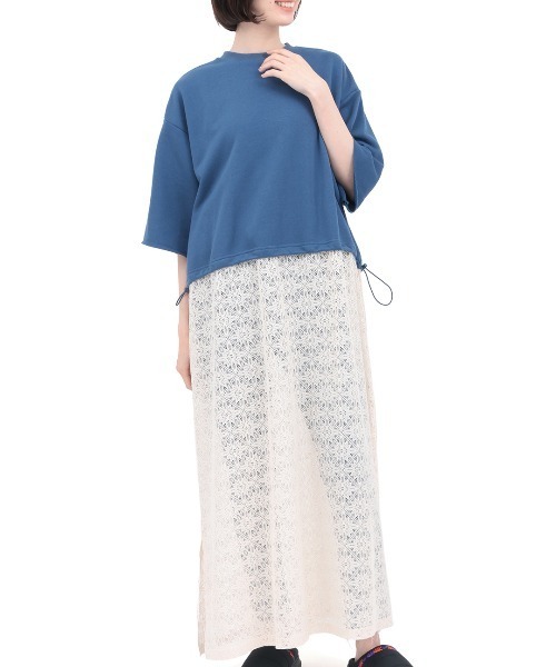 チチカカ（チチカカ）の「Orale! フラワーレースドッキングワンピース（ワンピース・レディース・チャコールグレー/ライトグレー/ブルー・FREE）」の14枚目の写真