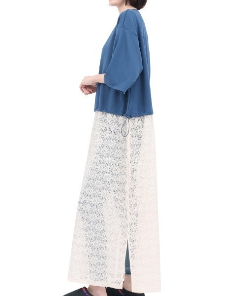 チチカカ（チチカカ）の「Orale! フラワーレースドッキングワンピース（ワンピース・レディース・チャコールグレー/ライトグレー/ブルー・FREE）」の5枚目の写真