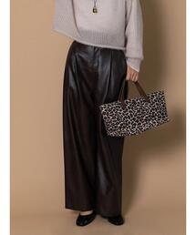 Te chichi | フェイクレザーセミワイドパンツ《2025Autumn catalog item》(その他パンツ)