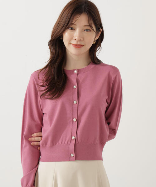PROPORTION BODY DRESSING(プロポーションボディドレッシング)の「<ウォッシャブル>キラ釦カーディガン / 1215274901(カーディガン/ボレロ・レディース・ホワイト系その他/ボルドー/ピンク/ブラック・FREE)」の14枚目の写真