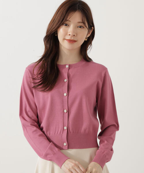 PROPORTION BODY DRESSING(プロポーションボディドレッシング)の「<ウォッシャブル>キラ釦カーディガン / 1215274901(カーディガン/ボレロ・レディース・ホワイト系その他/ボルドー/ピンク/ブラック・FREE)」の18枚目の写真