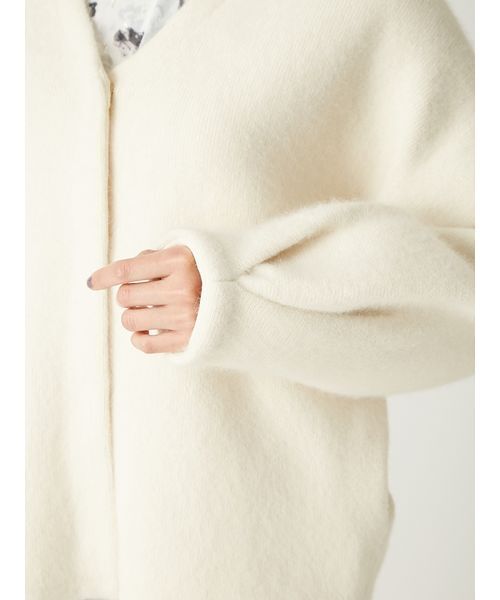 FRAY I.D（フレイアイディー）の「ダブルフェイスラクーンカーディガン（カーディガン/ボレロ・レディース・グレー/ライトブルー/ホワイト・F）」の9枚目の写真