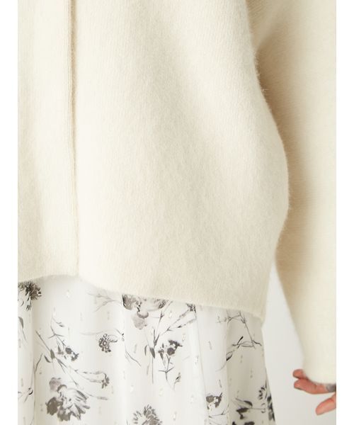 FRAY I.D（フレイアイディー）の「ダブルフェイスラクーンカーディガン（カーディガン/ボレロ・レディース・グレー/ライトブルー/ホワイト・F）」の10枚目の写真