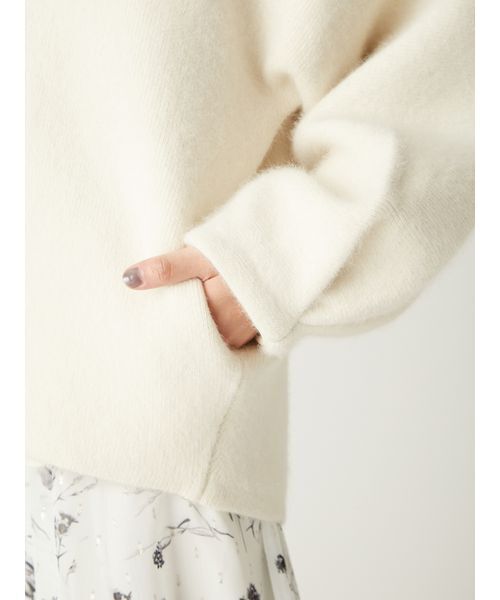 FRAY I.D（フレイアイディー）の「ダブルフェイスラクーンカーディガン（カーディガン/ボレロ・レディース・グレー/ライトブルー/ホワイト・F）」の11枚目の写真