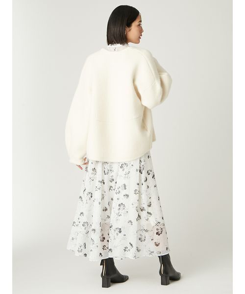 FRAY I.D（フレイアイディー）の「ダブルフェイスラクーンカーディガン（カーディガン/ボレロ・レディース・グレー/ライトブルー/ホワイト・F）」の17枚目の写真