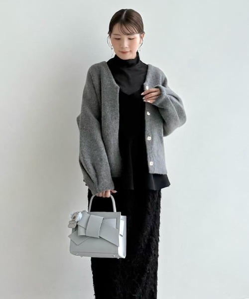 セール】ダブルフェイスラクーンカーディガン（カーディガン/ボレロ