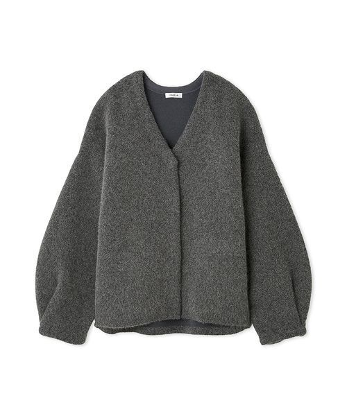 FRAY I.D（フレイアイディー）の「ダブルフェイスラクーンカーディガン（カーディガン/ボレロ・レディース・グレー/ライトブルー/ホワイト・F）」の22枚目の写真