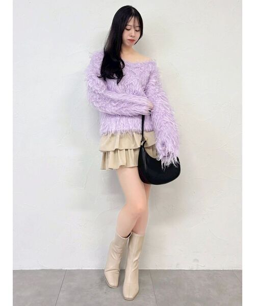 WEB限定カラーあり】リップルカールⅤネックニット（ニット