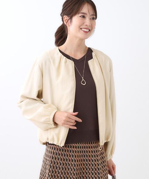 Reflect（リフレクト）の「【ライトアウター／ゆったり羽織れる／気軽な羽織りに◎】ライトブルゾン（ブルゾン・レディース・ブラック/ブラウン系その他/ライトベージュ・15 /17/05/07/09/11/13）」の3枚目の写真