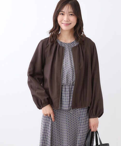 Reflect（リフレクト）の「【ライトアウター／ゆったり羽織れる／気軽な羽織りに◎】ライトブルゾン（ブルゾン・レディース・ブラック/ブラウン系その他/ライトベージュ・15 /17/05/07/09/11/13）」の5枚目の写真