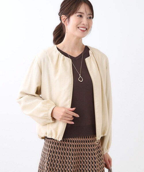 Reflect（リフレクト）の「【ライトアウター／ゆったり羽織れる／気軽な羽織りに◎】ライトブルゾン（ブルゾン・レディース・ブラック/ブラウン系その他/ライトベージュ・15 /17/05/07/09/11/13）」の8枚目の写真