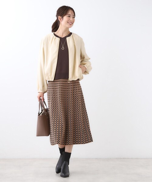 Reflect（リフレクト）の「【ライトアウター／ゆったり羽織れる／気軽な羽織りに◎】ライトブルゾン（ブルゾン・レディース・ブラック/ブラウン系その他/ライトベージュ・15 /17/05/07/09/11/13）」の9枚目の写真