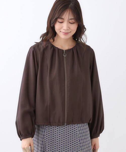 Reflect（リフレクト）の「【ライトアウター／ゆったり羽織れる／気軽な羽織りに◎】ライトブルゾン（ブルゾン・レディース・ブラック/ブラウン系その他/ライトベージュ・15 /17/05/07/09/11/13）」の13枚目の写真