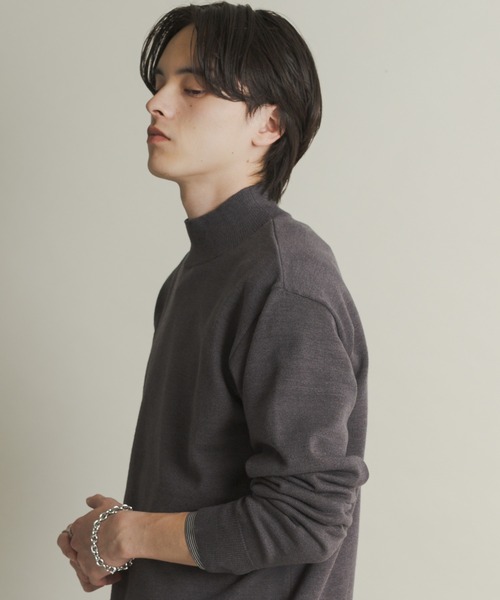 一部WEB限定カラー』『洗濯可/毛玉防止』ストレッチモックネックニット