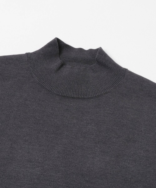 SENSE OF PLACE by URBAN RESEARCH(センスオブプレイスバイアーバンリサーチ)の「『一部WEB限定カラー』『洗濯可/毛玉防止』ストレッチモックネックニット(ニット/セーター・メンズ・チャコールグレー/ベージュ/ミント/ネイビー/マスタード/ブラウン/レッド/アイボリー/ブラック・MEDIUM/LARGE)」の11枚目の写真