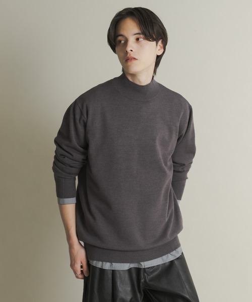 Stone  激レア モックネックニット 一部WEB限定カラー』『洗濯可/毛玉防止』ストレッチモックネックニット