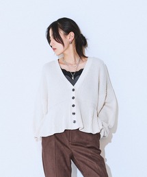 JEANASIS | 7GアゼペプラムVニットカーディガン/605116(カーディガン/ボレロ)