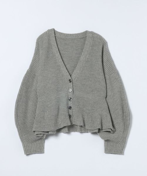 JEANASIS（ジーナシス）の「7GアゼペプラムVニットカーディガン/605116（カーディガン/ボレロ・レディース・ブラック系その他/グレー系その他/ホワイト系その他/パープル系その他・FREE）」の5枚目の写真