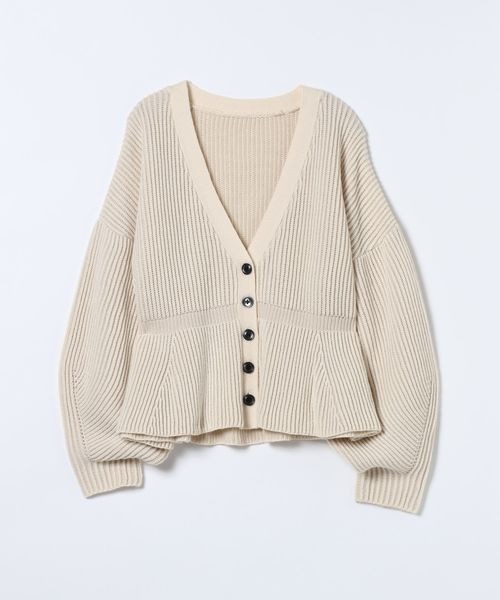 JEANASIS（ジーナシス）の「7GアゼペプラムVニットカーディガン/605116（カーディガン/ボレロ・レディース・ブラック系その他/グレー系その他/ホワイト系その他/パープル系その他・FREE）」の10枚目の写真