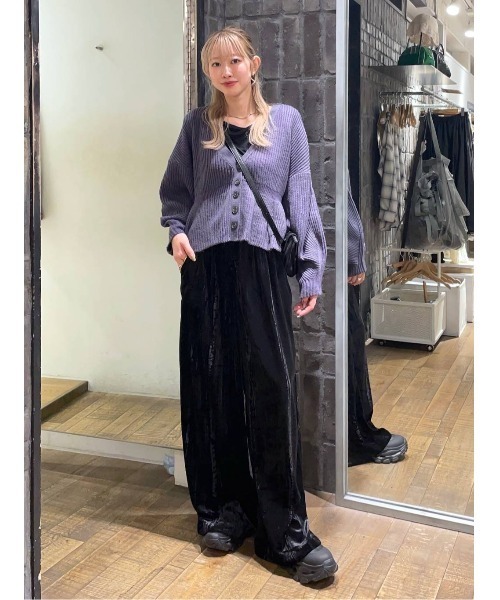 JEANASIS（ジーナシス）の「7GアゼペプラムVニットカーディガン/605116（カーディガン/ボレロ・レディース・ブラック系その他/グレー系その他/ホワイト系その他/パープル系その他・FREE）」の14枚目の写真