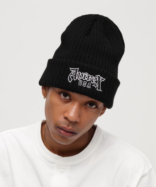 AVIREX（アヴィレックス）の「VARSITY BLOCK FONT KNIT WATCH / バーシティー ブロックフロント ニットワッチ / AVIREX / アヴィレックス（ニットキャップ/ビーニー・メンズ・ブラック/グレー/レッド・F）」の7枚目の写真
