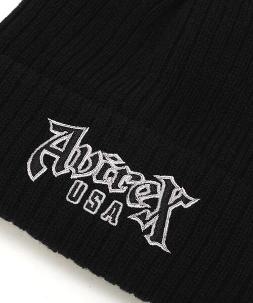 AVIREX（アヴィレックス）の「VARSITY BLOCK FONT KNIT WATCH / バーシティー ブロックフロント ニットワッチ / AVIREX / アヴィレックス（ニットキャップ/ビーニー・メンズ・ブラック/グレー/レッド・F）」の9枚目の写真