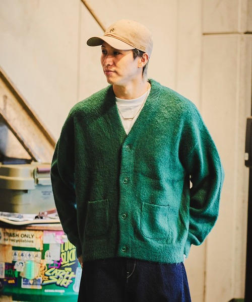 REMI RELIEF（レミレリーフ）の「REMI RELIEF　起毛ニットカーデ(無地) RN27353069（カーディガン/ボレロ・メンズ・グリーン/ブラック・MEDIUM/LARGE）」の17枚目の写真