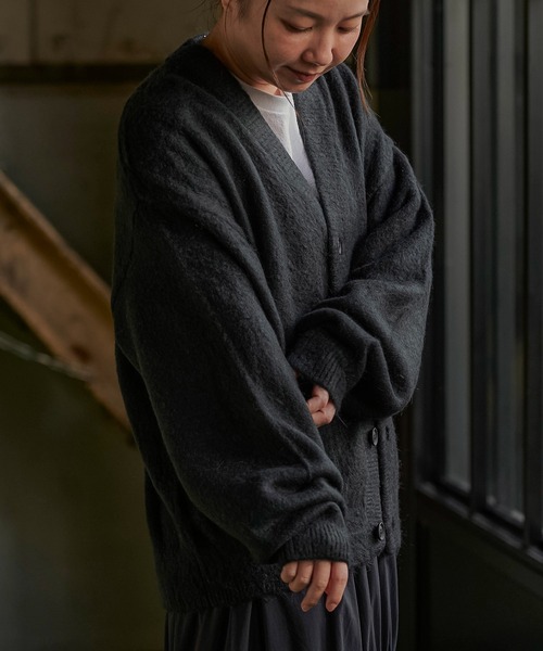 REMI RELIEF（レミレリーフ）の「REMI RELIEF　起毛ニットカーデ(無地) RN27353069（カーディガン/ボレロ・メンズ・グリーン/ブラック・MEDIUM/LARGE）」の10枚目の写真