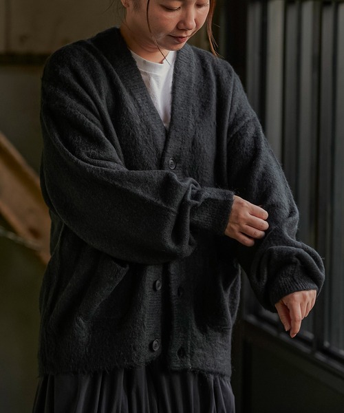 REMI RELIEF（レミレリーフ）の「REMI RELIEF　起毛ニットカーデ(無地) RN27353069（カーディガン/ボレロ・メンズ・グリーン/ブラック・MEDIUM/LARGE）」の12枚目の写真