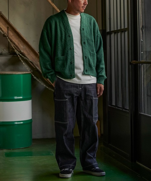 SAFARI サファリ別注限定品 REMI RELIEF デニムボアカーディガン Safari Lounge』別注の〈レミ レリーフ〉カーデは後ろ姿がキマる1着